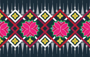 Geometrik etnik oryantal desensiz geleneksel arka plan, halı, duvar kağıdı, giysi, ambalaj, kumaş, taşıyıcı, illüstrasyon, nakış tarzı.