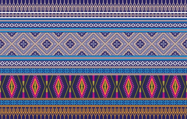 无缝线装饰布荷族古代手绘民族图案 部族边界 部族无缝模式 — 图库照片