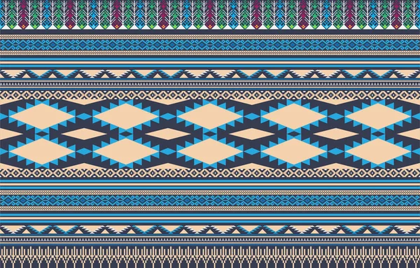 墨西哥印第安图案的部落主题在几何无缝背景美丽的纺织品印花与土著美国部落元素在民族传统风格 来自墨西哥的民间时尚 — 图库照片