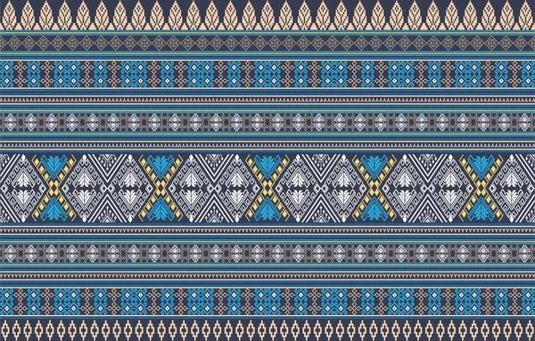 几何种族模式 传统的东方印度Ikat设计 印刷品 边包装 矢量插图 — 图库照片