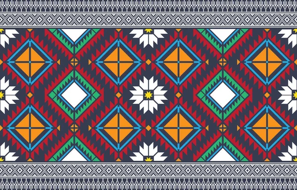 幾何学的な民族東洋のシームレスなパターンの伝統的なデザインの背景 カーペット バティック ファブリック ベクトル イラスト 刺繍スタイル — ストック写真