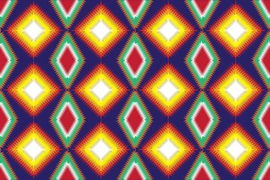 Geometrik folklor süsünü elmaslarla donatmak. Kabile etnik vektör dokusu. Aztek tarzında kusursuz çizgili desen. Halka açık nakış. Hintli, İskandinav, Çingene, Meksikalı, Afrika halısı.