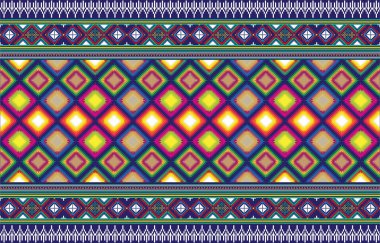 Etnik desenleri olan kusursuz dokular. Navajo geometrik soyut baskısı. Kırsal bir dokunuşla dekoratif dekorasyon. Tasarım Amerikan yerlilerinden esinlenilmiştir..