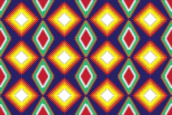 Ikat Geometrisches Folklore Ornament Mit Diamanten Ethnische Stammesvektortextur Nahtloses Streifenmuster — Stockvektor