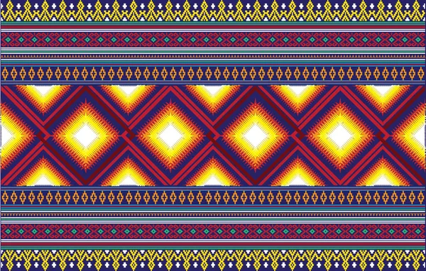 Ikat Ornamento Folclore Geométrico Con Diamantes Textura Vectorial Étnica Tribal — Vector de stock
