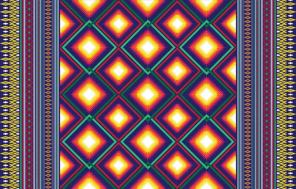 Ikat Geometrikus Folklór Dísz Gyémántokkal Törzsi Etnikai Vektor Textúra Zökkenőmentes — Stock Vector