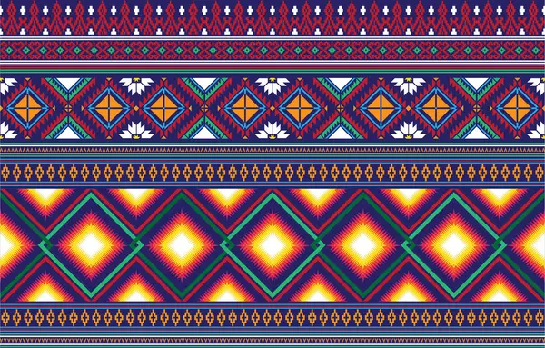 Padrão Étnico Geométrico Design Tradicional Ikat Indiano Oriental Para Fundo — Vetor de Stock