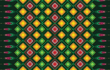 Sacral kabile etnik unsurlarıyla Geometrik vektör arka planı. Geleneksel üçgenler çingene geometrik formları kabile temalarını perdeler kumaş desenli goblen baskıları