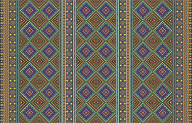 Geometrik etnik oryantal desensiz geleneksel arka plan, halı, duvar kağıdı, giysi, ambalaj, kumaş, taşıyıcı, illüstrasyon, nakış tarzı.
