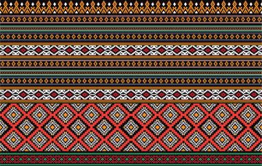 Etnik tek renkli, kusursuz desen. Aztek geometrik desenli bir arka plan. Kabile temalı bir baskı. Navajo halkından kumaş. Modern tarzda soyut duvar kâğıdı. Vektör biçiminde resimleme. Kağıt için tekstil tasarımı.