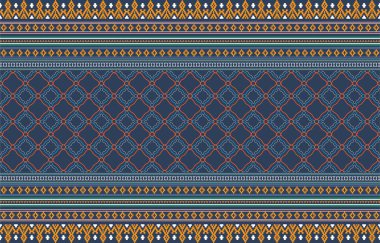 Kusursuz Dekoratif Boho Kadim El Etnik Şablon Çizimi. Etnik kabile sınırları, kabilenin kusursuz kalıbı