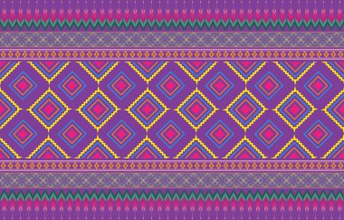 Etnik tek renkli, kusursuz desen. Aztek geometrik desenli bir arka plan. Kabile temalı bir baskı. Navajo halkından kumaş. Modern tarzda soyut duvar kâğıdı. Vektör biçiminde resimleme. Kağıt için tekstil tasarımı.