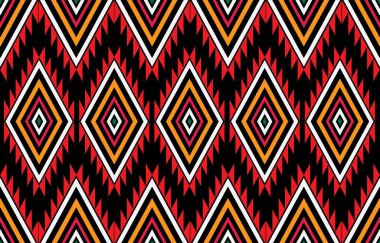 kabile etnik teması geometrik kusursuz arka plan ve Peru 'ya özgü Amerikan yerel deseni. Etnik geleneksel tarzda zengin yerli Amerikan kabile temalı tekstil baskısı. Navajo amblemli kıyafetler.