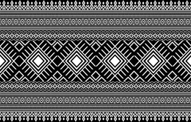 Seamless Textures with ethnic patterns. Navajo geometric abstract print. Decorative decoration with a rustic feel. The design is inspired by Native Americans. Colors are black and white.