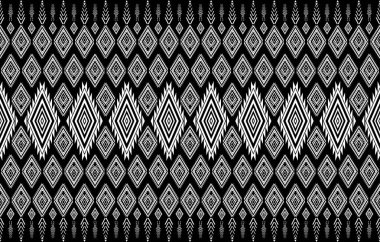 Seamless Textures with ethnic patterns. Navajo geometric abstract print. Decorative decoration with a rustic feel. The design is inspired by Native Americans. Colors are black and white.