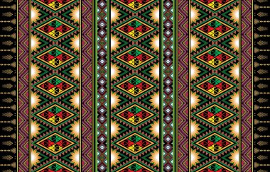 Botanik çiçekli dijital tekstil tasarımına sahip kusursuz muhteşem bir grup. Yeşil yapraklar altın rengi geometrik sınır.