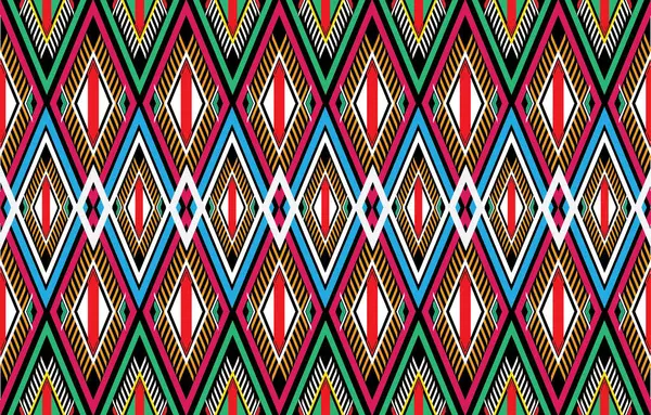 Mexican indian design with tribal ethnic themes on a geometric seamless background Beautiful textile print with native American tribal elements in an ethnic traditional style. Folk fashion from Mexico.