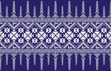 Etnik tek renkli, kusursuz desen. Aztek geometrik desenli bir arka plan. Kabile temalı bir baskı. Navajo halkından kumaş. Modern tarzda soyut duvar kâğıdı. Vektör biçiminde resimleme. Kağıt için tekstil tasarımı.