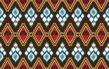 Geometrik folklor süsünü elmaslarla donatmak. Kabile etnik vektör dokusu. Aztek tarzında kusursuz çizgili desen. Halka açık nakış. Hintli, İskandinav, Çingene, Meksikalı, Afrika halısı.