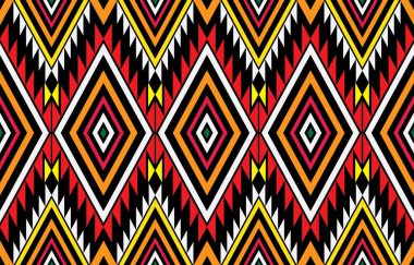 Geometrik etnik model. Arkaplan, baskı, sınır ambalajı, batik, kumaş, vektör illüstrasyonu için geleneksel oryantal Hint ikat tasarımı.