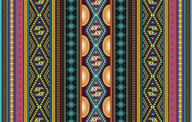 Kumaş ve kağıt için kabile Aztek baskı şablonu. Boho şıklığında kusursuz bir desen. Etnik süslemeli soyut bir arka plan. Aztek deseni. Yaz modası.