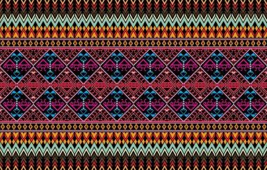 Sacral kabile etnik unsurlarıyla Geometrik vektör arka planı. Geleneksel üçgenler çingene geometrik formları kabile temalarını perdeler kumaş desenli goblen baskıları