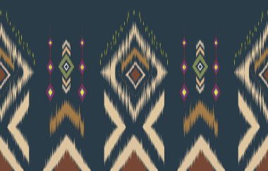 Etnik desenleri olan kusursuz dokular. Navajo geometrik soyut baskısı. Kırsal bir dokunuşla dekoratif dekorasyon. Tasarım Amerikan yerlilerinden esinlenilmiştir..