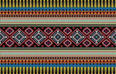 Sacral kabile etnik unsurlarıyla Geometrik vektör arka planı. Geleneksel üçgenler çingene geometrik formları kabile temalarını perdeler kumaş desenli goblen baskıları