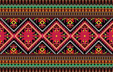 Sacral kabile etnik unsurlarıyla Geometrik vektör arka planı. Geleneksel üçgenler çingene geometrik formları kabile temalarını perdeler kumaş desenli goblen baskıları