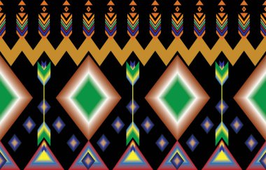 Kumaş ve kağıt için kabile Aztek baskı şablonu. Boho şıklığında kusursuz bir desen. Etnik süslemeli soyut bir arka plan. Aztek deseni. Yaz modası.