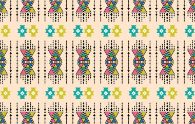 Tribal striped seamless pattern. Aztec geometric vector background. Can be used in textile design, web design for making of clothes, accessories, decorative paper, wrapping, envelope; backpacks, etc. clipart