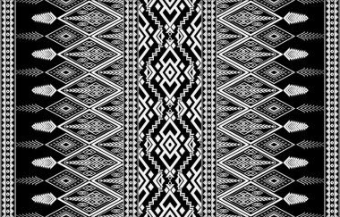 Etnik boho kusursuz desen. Etnik süs. Kabile sanatının renkli ve tekrarlanabilir bir geçmişi var. Kumaş tasarımı, duvar kağıdı, ambalaj.