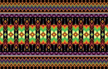 Etnik tarzda kusursuz vektör deseni. Geometrik arka planda kabile motifi. Kağıt, duvar kağıdı, kapak, tekstil, kumaş, giyim ve diğer malzemeler için yazdırma süslemeleri