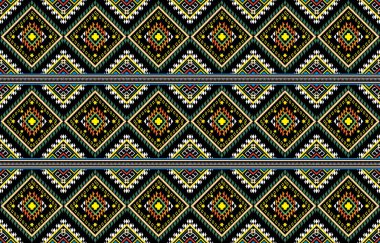 Etnik tarzda kusursuz vektör deseni. Geometrik arka planda kabile motifi. Kağıt, duvar kağıdı, kapak, tekstil, kumaş, giyim ve diğer malzemeler için yazdırma süslemeleri
