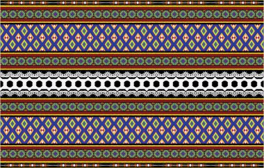 Geometrik etnik kalıp geleneksel arka plan, halı, duvar kağıdı, giysi, ambalaj, Batik, kumaş, sarong, Vektör illüstrasyon nakış tarzı.
