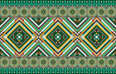 Geometrik etnik model. Arkaplan, baskı, sınır ambalajı, batik, kumaş, vektör illüstrasyonu için geleneksel oryantal Hint ikat tasarımı.