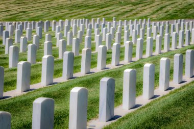 Amerikan ordusunun askerleri ve kadınları için askeri mezarlık taşları