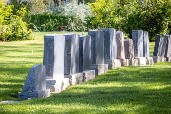 Mezarlıkta Bir Sıra Taş Mezar Taşı — Stok fotoğraf