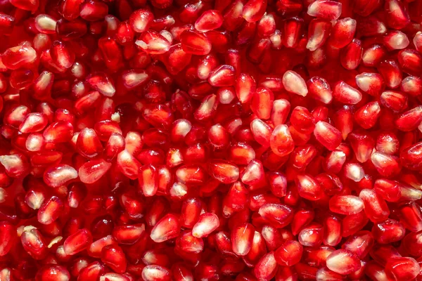 Extreme Close Red Tasty Seeds Pomegranate Ready Eat — Stock Photo, Image