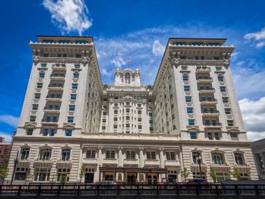 The historic formerly named Hotel Utah now named Joseph Smith Building in downtown Salt Lake City in Utah