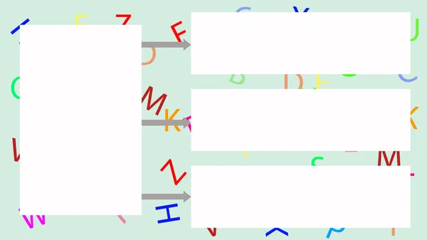 Abstrakte Illustration Hintergrund Mit Bunten Buchstaben Für Lernmedien Raum Für — Stockvektor