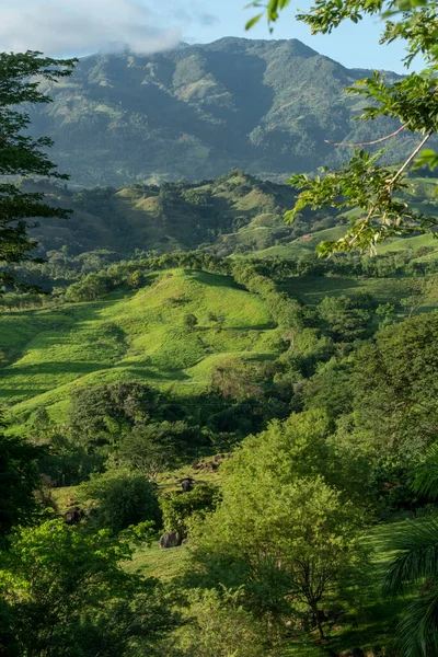 stock image Panoramic landscape in Tamesis with blue sky and mountain on the horizon. Colombia. 