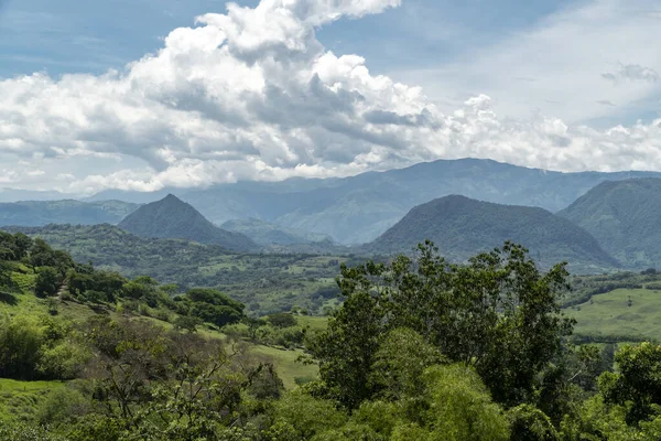 Paisaje Panorámico Tamesis Con Cielo Azul Montaña Horizonte Colombia —  Fotos de Stock