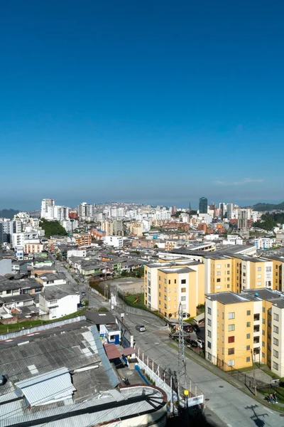 Paisaje Panorámico Urbano Ciudad Con Cielo Azul Manizales Caldas Antioquia — Foto de Stock
