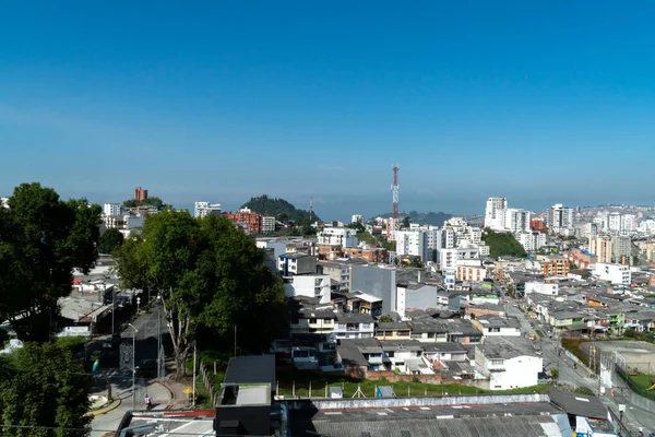 Панорамный Городской Пейзаж Города Голубым Небом Осалес Кальдас Антиокия — стоковое фото
