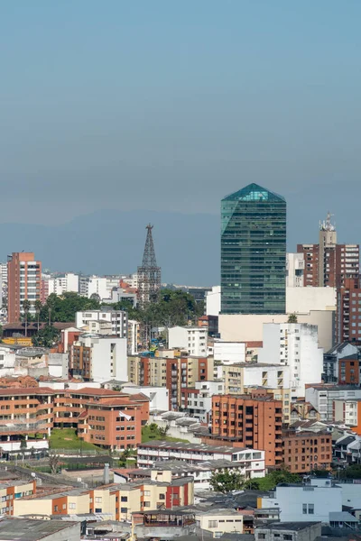 Paisaje Panorámico Urbano Ciudad Con Cielo Azul Manizales Caldas Antioquia —  Fotos de Stock