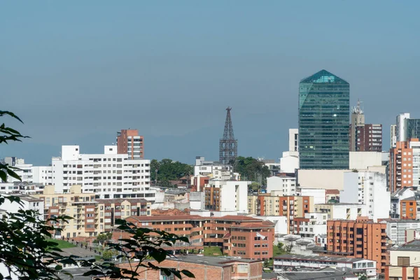 Panoramatická Městská Krajina Města Modrou Oblohou Manizales Caldas Antiokvia — Stock fotografie