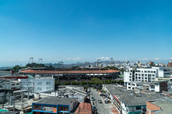 Paisaje Panorámico Urbano Ciudad Con Cielo Azul Manizales Caldas Antioquia —  Fotos de Stock