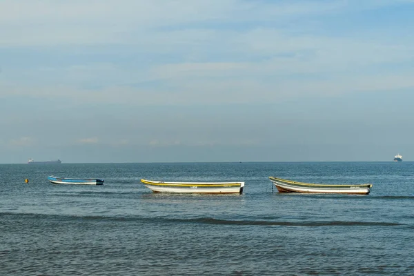 Santa Marta Magdalena Kolumbien Dezember 2019 Boote Strand Von Bello — Stockfoto