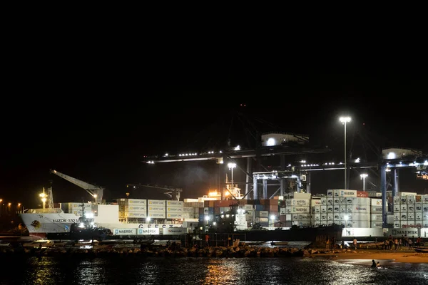 サンタ マルタ港の夜 コロンビアのマグダレナのサンタ マルタ — ストック写真